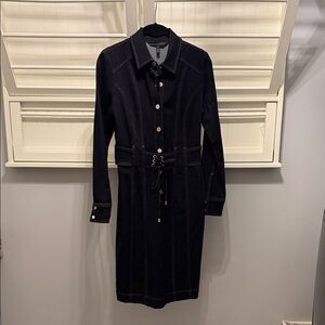 White House Black Market Denim Long Sleeve Dress
